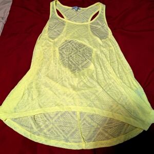 Yellow Sheer Tank Top